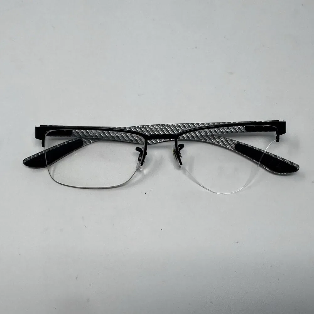 Ray-Ban RB8412 2503 Black Carbon Fiber Half Rim Eyeglass Frames 54-17-145